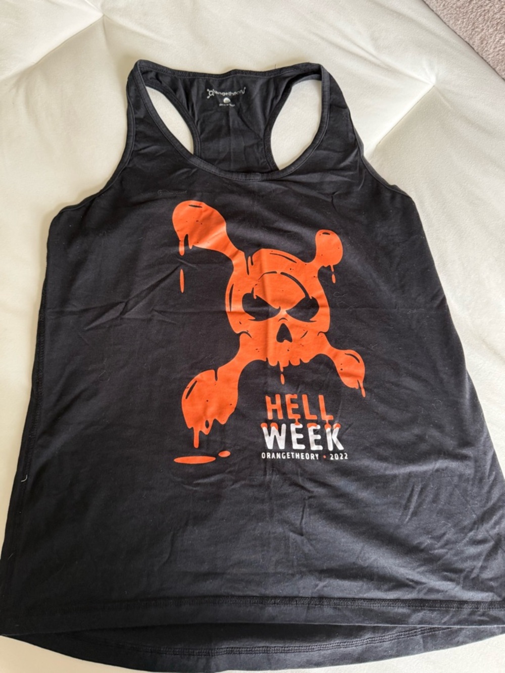 Orangetheory Black Performance Tank with White Logo